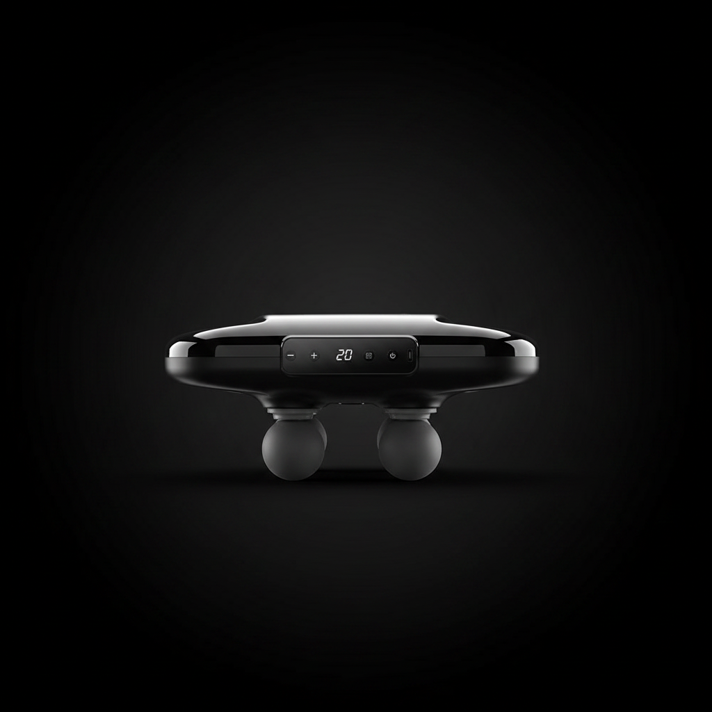 ARMPOWER IN MY HANDS Elite 4-Head Professional Massage Gun with multiple attachment heads for deep muscle relief.