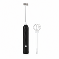 ARMPOWER IN MY HANDS CloudFoam Pro portable black handheld electric milk frother for creamy drinks and beverages.
