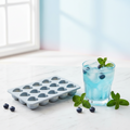 Blue silicone heart-shaped ice mold by ARMPOWER IN MY HANDS, perfect for creative cocktails and chilled beverages.