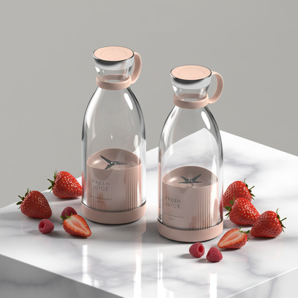 Portable ARMPOWER IN MY HANDS FreshBlend Go 350ml USB rechargeable blender with blending jar and power button.
